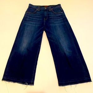 High waisted wide leg crop